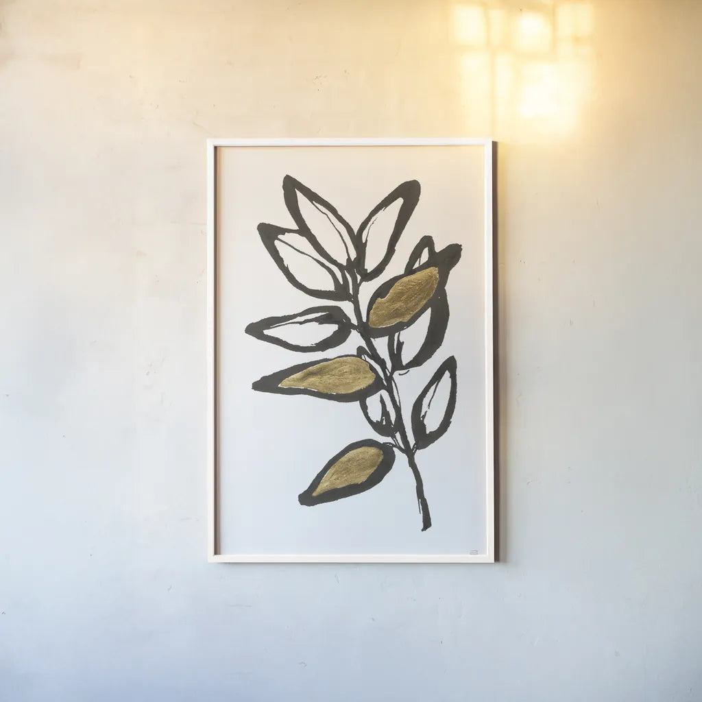 Leafed X by Chris Paschke. shown as a paper print in a white frame. Available as a archival giclee rolled canvas, fine art paper, or poster print. SKU 64205h.