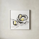 Lemon Tint by Chris Paschke. Shown in a crisp white glass frame for a clean and minimalist style. Available as an archival giclee rolled canvas, fine art paper, or poster print. SKU 73093a.