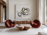 Lemon Tint by Chris Paschke. Shown as extra-large giant wall art in a modern living room. Available as an archival giclee rolled canvas, fine art paper, or poster print. SKU 73093a.
