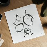 Lemons BW by Chris Paschke. Shown as a detailed flat fine art print, highlighting archival giclee quality. Available as an archival giclee rolled canvas, fine art paper, or poster print. SKU 64216a.