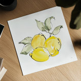 Lemons II by Chris Paschke. Shown as a detailed flat fine art print, highlighting archival giclee quality. Available as an archival giclee rolled canvas, fine art paper, or poster print. SKU 66877a.