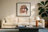 Life Squared II by Chris Paschke. Displayed in a glass frame with matte in a clean modern living room. Available as an archival giclee rolled canvas, fine art paper, or poster print. SKU 70676a.