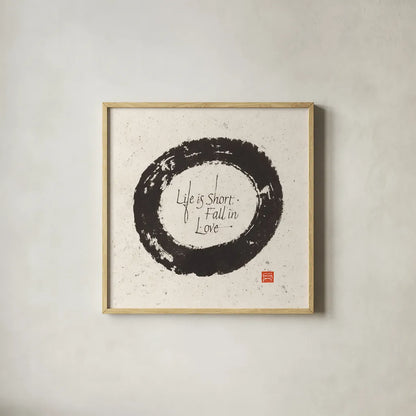 Life is Short by Chris Paschke. Shown in a natural wood glass frame for a timeless modern aesthetic. Available as an archival giclee rolled canvas, fine art paper, or poster print. SKU 1398a.