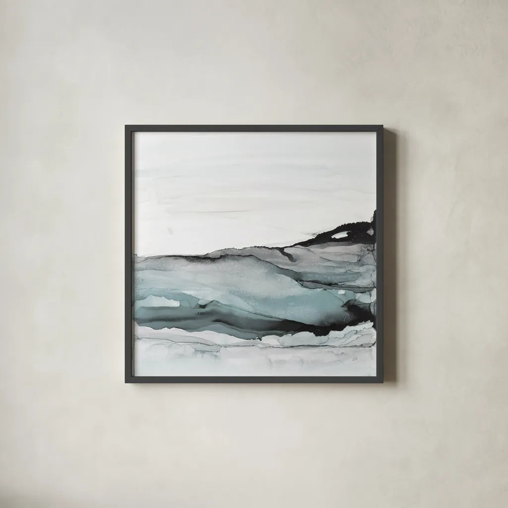 Light Aquascape I by Chris Paschke. Shown in a sleek black glass frame for a contemporary gallery look. Available as an archival giclee rolled canvas, fine art paper, or poster print. SKU 77386a.
