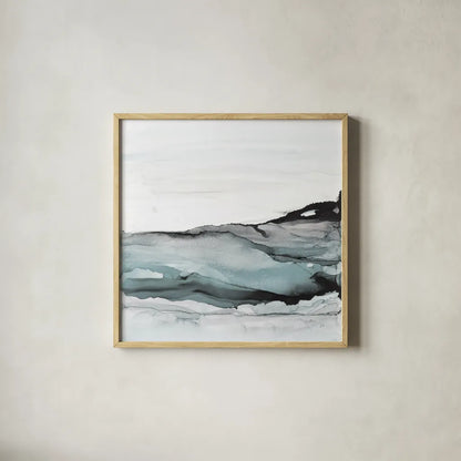 Light Aquascape I by Chris Paschke. Shown in a natural wood glass frame for a timeless modern aesthetic. Available as an archival giclee rolled canvas, fine art paper, or poster print. SKU 77386a.