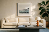 Light Aquascape I by Chris Paschke. Displayed in a glass frame with matte in a clean modern living room. Available as an archival giclee rolled canvas, fine art paper, or poster print. SKU 77386a.