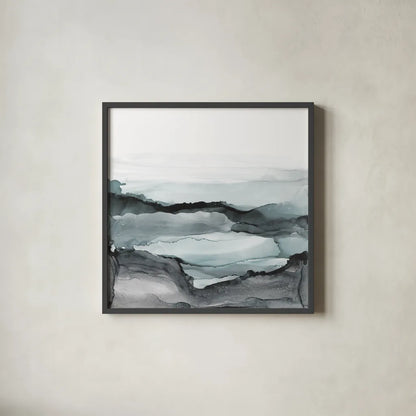 Light Aquascape II by Chris Paschke. Shown in a sleek black glass frame for a contemporary gallery look. Available as an archival giclee rolled canvas, fine art paper, or poster print. SKU 77387a.