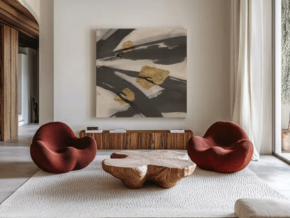 Like a Tree II by Chris Paschke. Shown as extra-large giant wall art in a modern living room. Available as an archival giclee rolled canvas, fine art paper, or poster print. SKU 69347a.