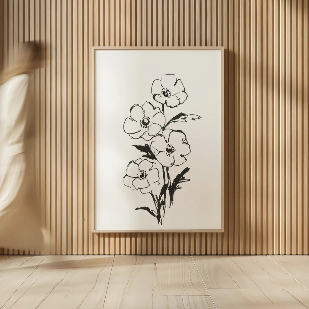 Line Anemone I by Chris Paschke. shown as over sized large wall art. Available as an archival giclee rolled canvas, fine art paper, or poster print. SKU 64182h.