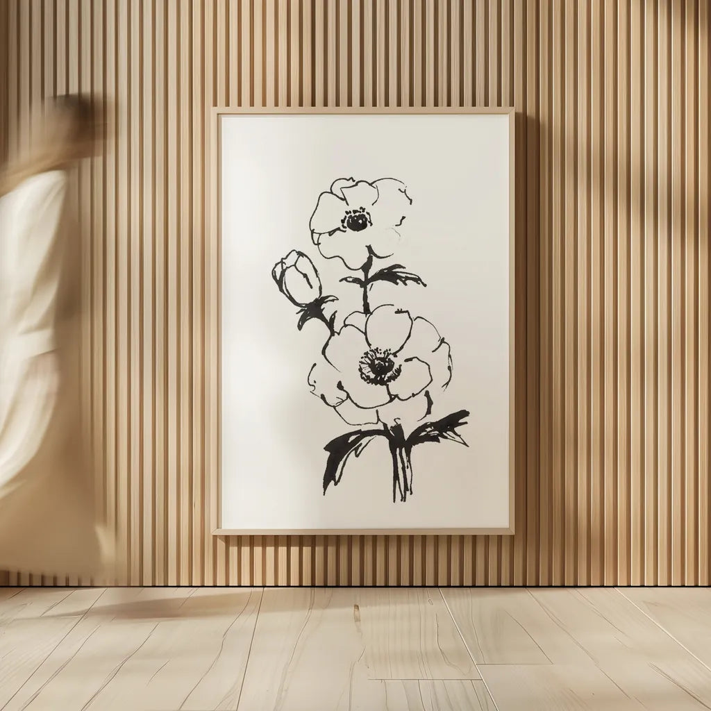 Line Anemone II by Chris Paschke. shown as over sized large wall art. Available as an archival giclee rolled canvas, fine art paper, or poster print. SKU 64183h.