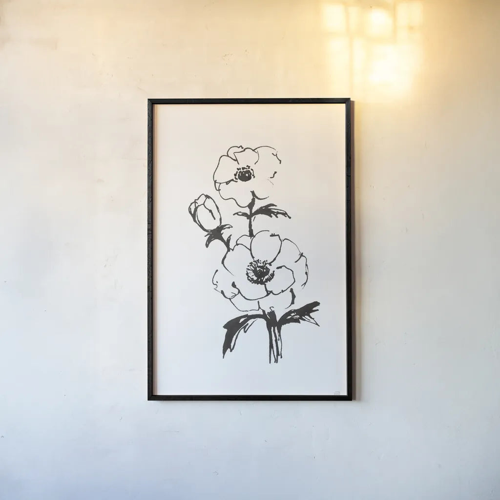 Line Anemone II by Chris Paschke. shown as a paper print in a black flame. Available as a archival giclee rolled canvas, fine art paper, or poster print. SKU 64183h.