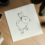 Line Bunny II by Chris Paschke. Shown as a detailed flat fine art print, highlighting archival giclee quality. Available as an archival giclee rolled canvas, fine art paper, or poster print. SKU 58333a.