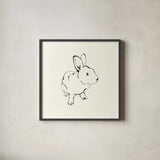 Line Bunny II by Chris Paschke. Shown in a sleek black glass frame for a contemporary gallery look. Available as an archival giclee rolled canvas, fine art paper, or poster print. SKU 58333a.