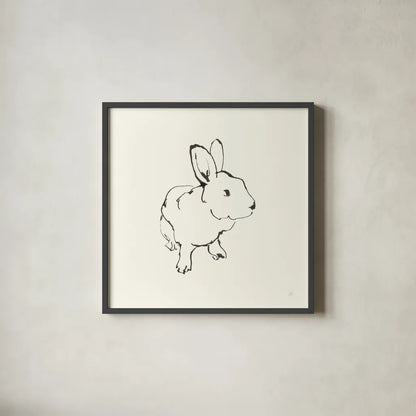 Line Bunny II by Chris Paschke. Shown in a sleek black glass frame for a contemporary gallery look. Available as an archival giclee rolled canvas, fine art paper, or poster print. SKU 58333a.