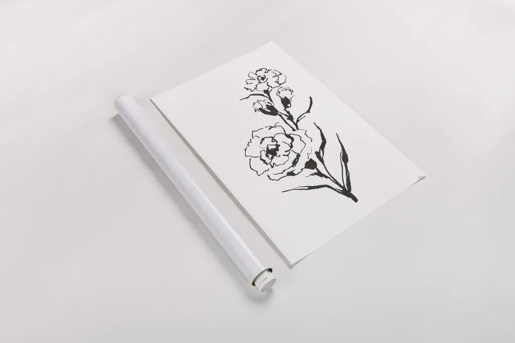 Line Carnation III by Chris Paschke. shown as a rolled paper print. Available as archival giclee rolled canvas, fine art paper, or poster print. SKU 64188h.