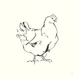 Line Chicken I by Chris Paschke. SKU 58321a. Archival Giclee Fine art print for wall decor.
