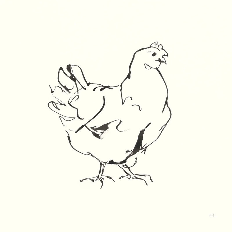 Line Chicken I by Chris Paschke. SKU 58321a. Archival Giclee Fine art print for wall decor.