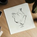 Line Chicken II by Chris Paschke. Shown as a detailed flat fine art print, highlighting archival giclee quality. Available as an archival giclee rolled canvas, fine art paper, or poster print. SKU 58322a.