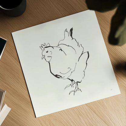 Line Chicken II by Chris Paschke. Shown as a detailed flat fine art print, highlighting archival giclee quality. Available as an archival giclee rolled canvas, fine art paper, or poster print. SKU 58322a.