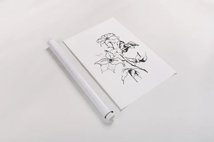 Line Clematis by Chris Paschke. shown as a rolled paper print. Available as archival giclee rolled canvas, fine art paper, or poster print. SKU 64192h.