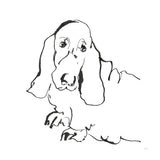 Line Dog Basset Hound by Chris Paschke. SKU 63545a. Archival Giclee Fine art print for wall decor.