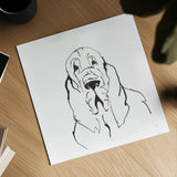 Line Dog Bloodhound II by Chris Paschke. Shown as a detailed flat fine art print, highlighting archival giclee quality. Available as an archival giclee rolled canvas, fine art paper, or poster print. SKU 63547a.
