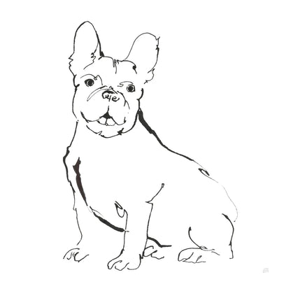 Line Dog French Bulldog II by Chris Paschke. SKU 63552a. Archival Giclee Fine art print for wall decor.