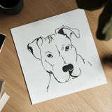Line Dog Pitbull II by Chris Paschke. Shown as a detailed flat fine art print, highlighting archival giclee quality. Available as an archival giclee rolled canvas, fine art paper, or poster print. SKU 63687a.