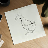 Line Duck I by Chris Paschke. Shown as a detailed flat fine art print, highlighting archival giclee quality. Available as an archival giclee rolled canvas, fine art paper, or poster print. SKU 58323a.