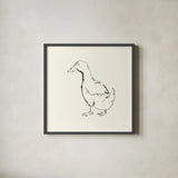 Line Duck I by Chris Paschke. Shown in a sleek black glass frame for a contemporary gallery look. Available as an archival giclee rolled canvas, fine art paper, or poster print. SKU 58323a.