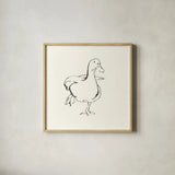 Line Duck II by Chris Paschke. Shown in a natural wood glass frame for a timeless modern aesthetic. Available as an archival giclee rolled canvas, fine art paper, or poster print. SKU 58324a.