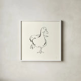 Line Duck II by Chris Paschke. Shown in a crisp white glass frame for a clean and minimalist style. Available as an archival giclee rolled canvas, fine art paper, or poster print. SKU 58324a.