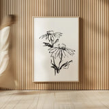 Line Echinacea II by Chris Paschke. shown as over sized large wall art. Available as an archival giclee rolled canvas, fine art paper, or poster print. SKU 64880h.