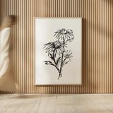 Line Echinacea III by Chris Paschke. shown as over sized large wall art. Available as an archival giclee rolled canvas, fine art paper, or poster print. SKU 64881h.