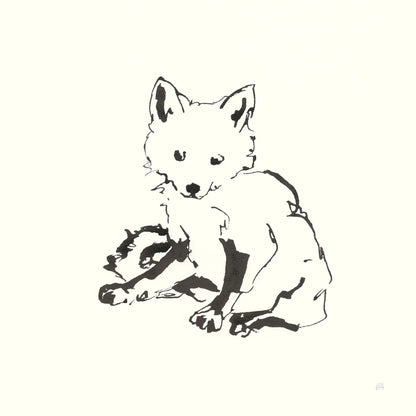 Line Fox by Chris Paschke. SKU 58331a. Archival Giclee Fine art print for wall decor.