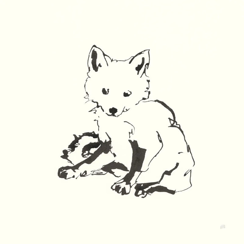 Line Fox by Chris Paschke. SKU 58331a. Archival Giclee Fine art print for wall decor.