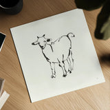 Line Goat by Chris Paschke. Shown as a detailed flat fine art print, highlighting archival giclee quality. Available as an archival giclee rolled canvas, fine art paper, or poster print. SKU 58326a.