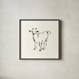Line Goat by Chris Paschke. Shown in a sleek black glass frame for a contemporary gallery look. Available as an archival giclee rolled canvas, fine art paper, or poster print. SKU 58326a.