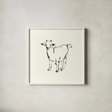 Line Goat by Chris Paschke. Shown in a crisp white glass frame for a clean and minimalist style. Available as an archival giclee rolled canvas, fine art paper, or poster print. SKU 58326a.