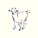 Line Goat Navy by Chris Paschke. SKU 62295a. Archival Giclee Fine art print for wall decor.