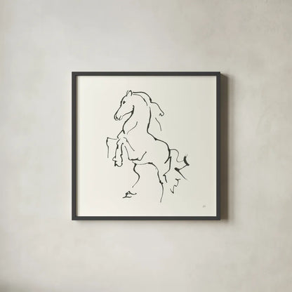 Line Horse I by Chris Paschke. Shown in a sleek black glass frame for a contemporary gallery look. Available as an archival giclee rolled canvas, fine art paper, or poster print. SKU 62489a.