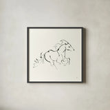 Line Horse II by Chris Paschke. Shown in a sleek black glass frame for a contemporary gallery look. Available as an archival giclee rolled canvas, fine art paper, or poster print. SKU 62490a.