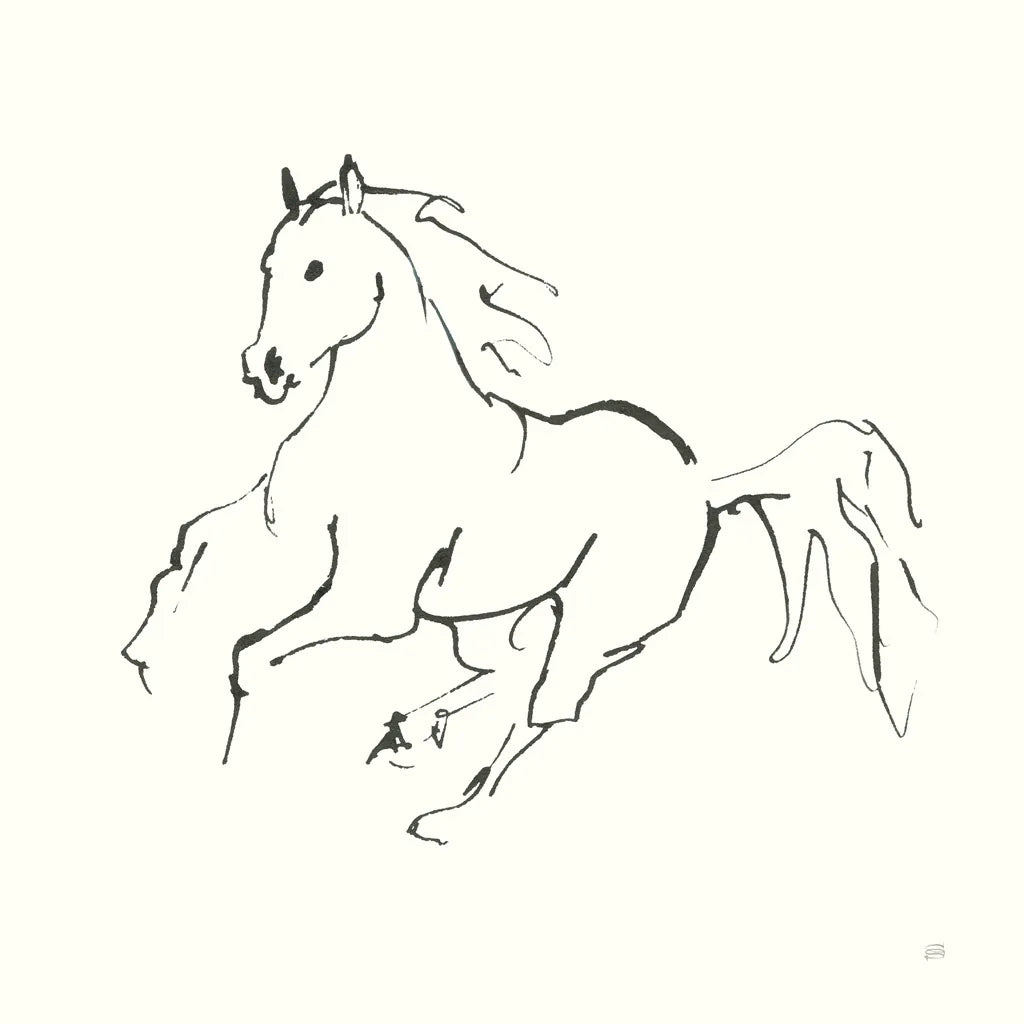 Line Horse III by Chris Paschke. SKU 62491a. Archival Giclee Fine art print for wall decor.