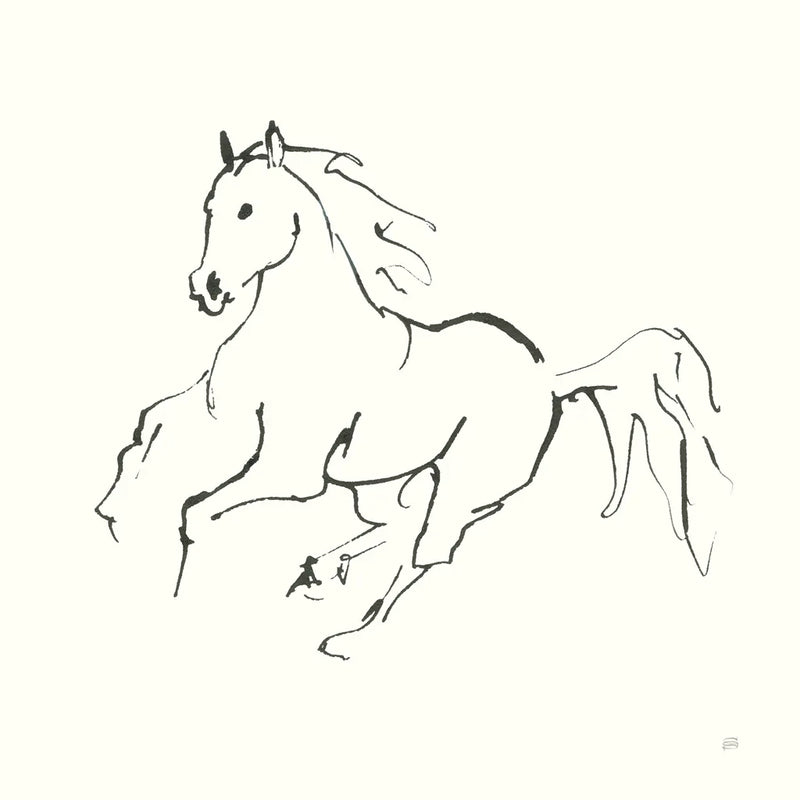 Line Horse III by Chris Paschke. SKU 62491a. Archival Giclee Fine art print for wall decor.