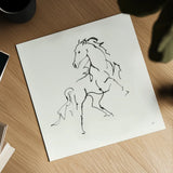 Line Horse IV by Chris Paschke. Shown as a detailed flat fine art print, highlighting archival giclee quality. Available as an archival giclee rolled canvas, fine art paper, or poster print. SKU 62492a.