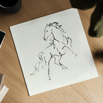 Line Horse IV by Chris Paschke. Shown as a detailed flat fine art print, highlighting archival giclee quality. Available as an archival giclee rolled canvas, fine art paper, or poster print. SKU 62492a.