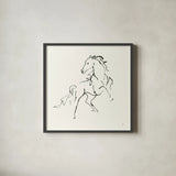 Line Horse IV by Chris Paschke. Shown in a sleek black glass frame for a contemporary gallery look. Available as an archival giclee rolled canvas, fine art paper, or poster print. SKU 62492a.