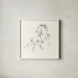 Line Horse IV by Chris Paschke. Shown in a crisp white glass frame for a clean and minimalist style. Available as an archival giclee rolled canvas, fine art paper, or poster print. SKU 62492a.