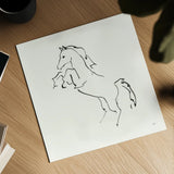 Line Horse IX by Chris Paschke. Shown as a detailed flat fine art print, highlighting archival giclee quality. Available as an archival giclee rolled canvas, fine art paper, or poster print. SKU 62497a.