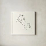 Line Horse IX by Chris Paschke. Shown in a crisp white glass frame for a clean and minimalist style. Available as an archival giclee rolled canvas, fine art paper, or poster print. SKU 62497a.